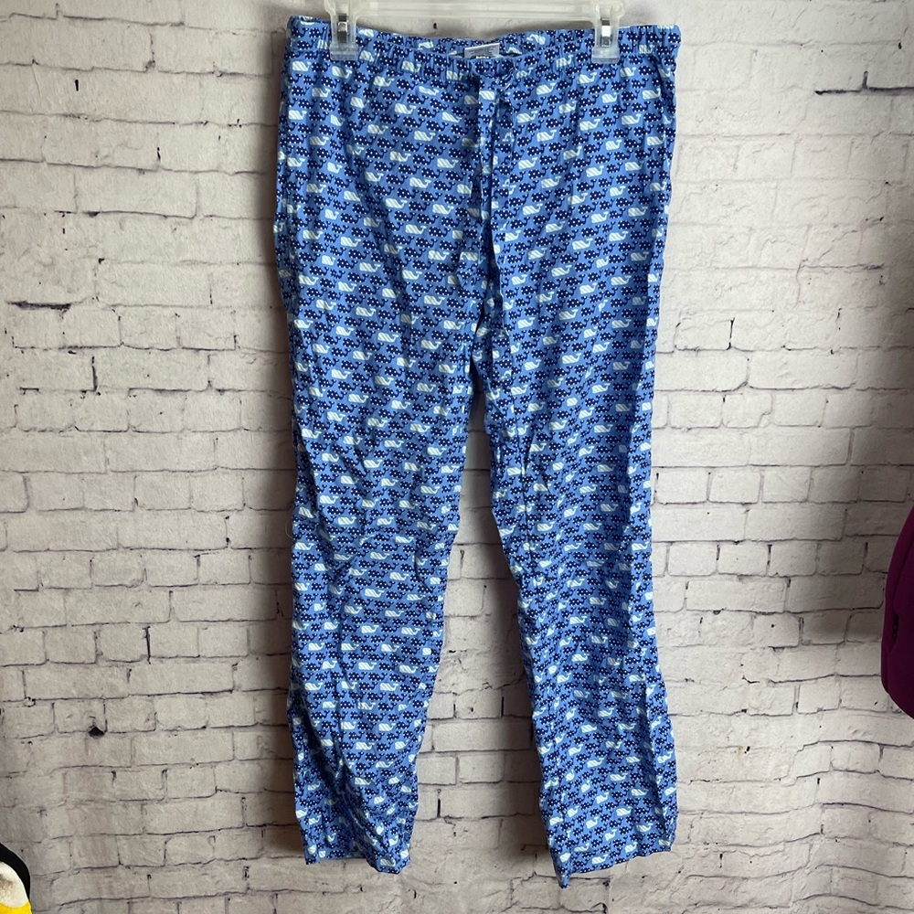 Vineyard Vines Dots & Stripes Whale Flannel Lounge Pants XS pajama pants